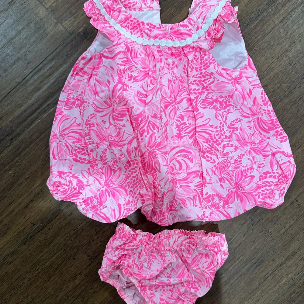 Lilly Pulitzer Pink Floral Diaper Cover Set